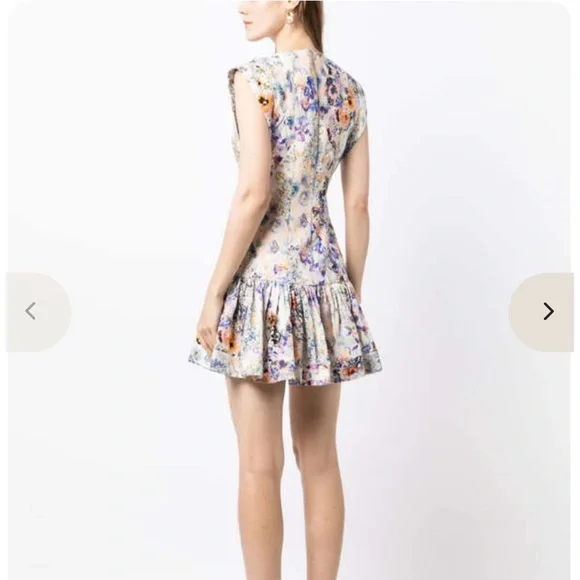 NWT Zimmermann Multicolor Floral Mini Dress - Picture 2 of 7